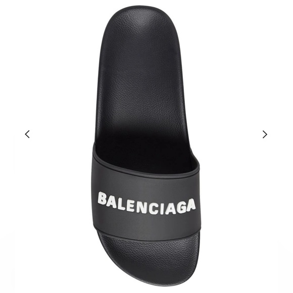 Authentic new Balenciaga BB logo Rubber pool Wedge slides size 7, black. - Picture 2 of 7